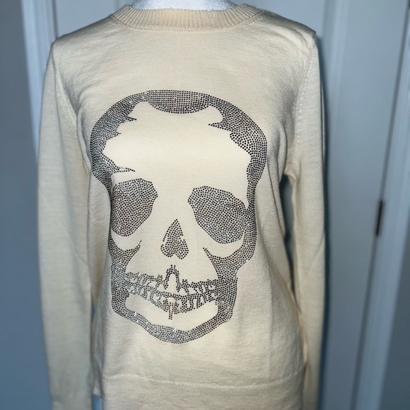 Zadig & Voltaire Women’s Distressed Miss Camo Skull Strass Sweater Size Medium - Picture 12 of 15